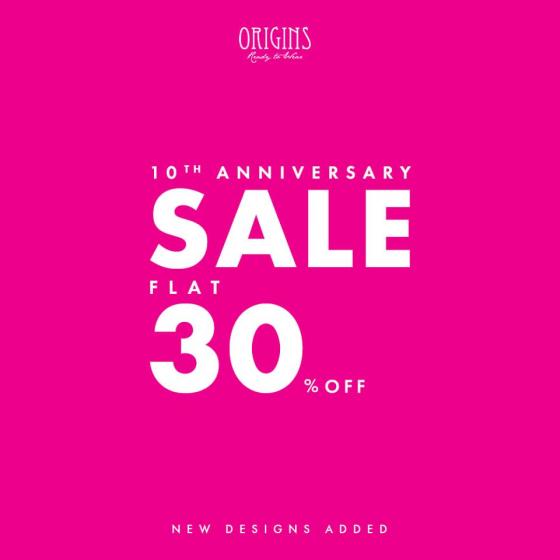Origins Ready to Wear 10th Anniversary SALE! FLAT 30 OFF for limited